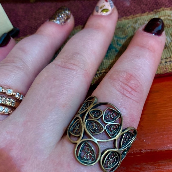 Portuguese filigree folk ring 🇵🇹 - Picture 2 of 3